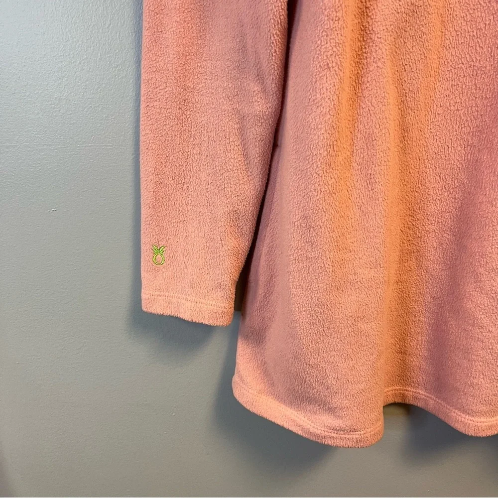 Dudley Stephens Fleece Light Pink Cobble Hill Turtleneck Terry Fleece Sz M EUC - Picture 5 of 15